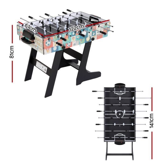 4-in-1 Soccer Table Foldable Game Foosball Table Tennis Pool Hockey - Image 2