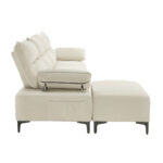 Oikiture 5 Seater Modular Sofa Chenille Couch Armrest Ottoman Set - Image 2