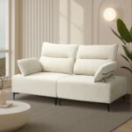 Oikiture 2 Seater Love Seat Couch Sofa Lounge Side Pocket Armrest - Image 7