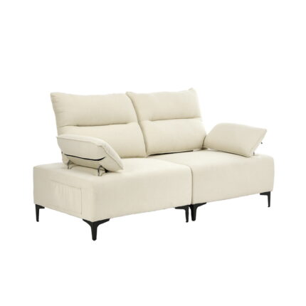 Oikiture 2 Seater Love Seat Couch Sofa Lounge Side Pocket Armrest