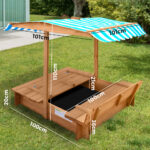 Mazam Kids Sandpit Wooden Sandbox Beach with Canopy - Image 6