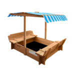 Mazam Kids Sandpit Wooden Sandbox Beach with Canopy - Image 5