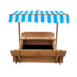 Mazam Kids Sandpit Wooden Sandbox Beach with Canopy - Image 3