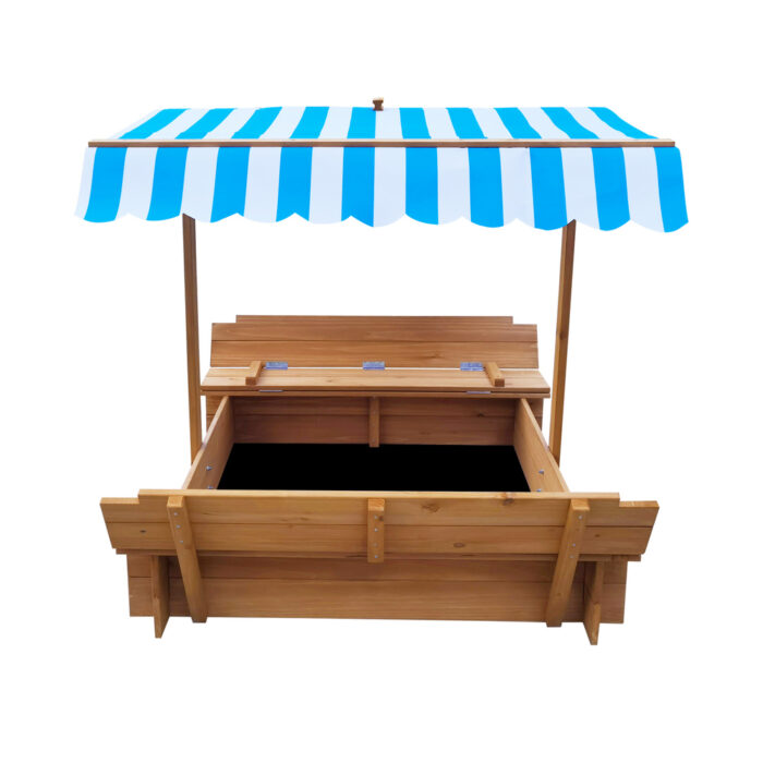 Mazam Kids Sandpit Wooden Sandbox Beach with Canopy - Image 3