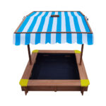 Mazam Sandpit Kids Toy Sandbox with Canopy 95 x 95 x 95cm - Image 2