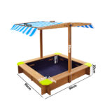 Mazam Sandpit Kids Toy Sandbox with Canopy 95 x 95 x 95cm - Image 3
