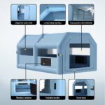 Giantz Inflatable Spray Booth 6X4M Car Paint Tent Filter System Blower - Image 3