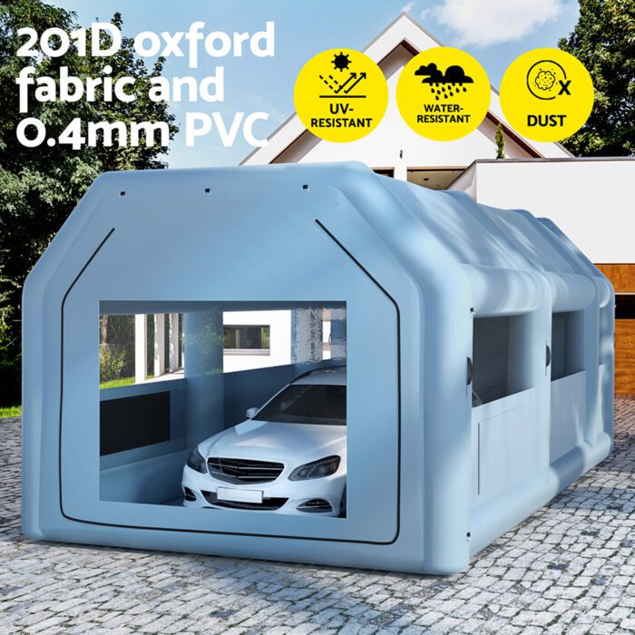 Giantz Inflatable Spray Booth 8.5X4.6M Car Paint Tent Filter System 2 Blowers - Image 4