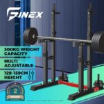 Finex Adjustable Squat Rack Barbell Bar Stand Black - Image 5