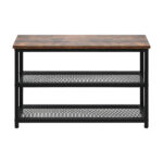 Oikiture Shoe Storage Bench with 2-Tier Mesh Shelf - Image 5