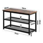 Oikiture Shoe Storage Bench with 2-Tier Mesh Shelf - Image 6