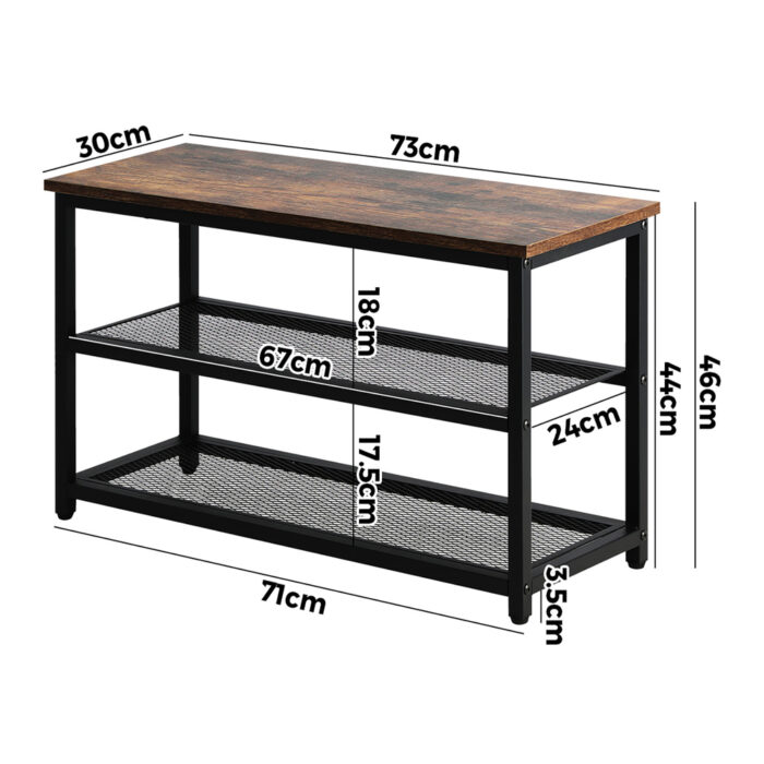 Oikiture Shoe Storage Bench with 2-Tier Mesh Shelf - Image 6