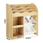 Oikiture Kids Bookshelf 4 Bins Toy Box Storage Organiser Display Shelf - Image 3