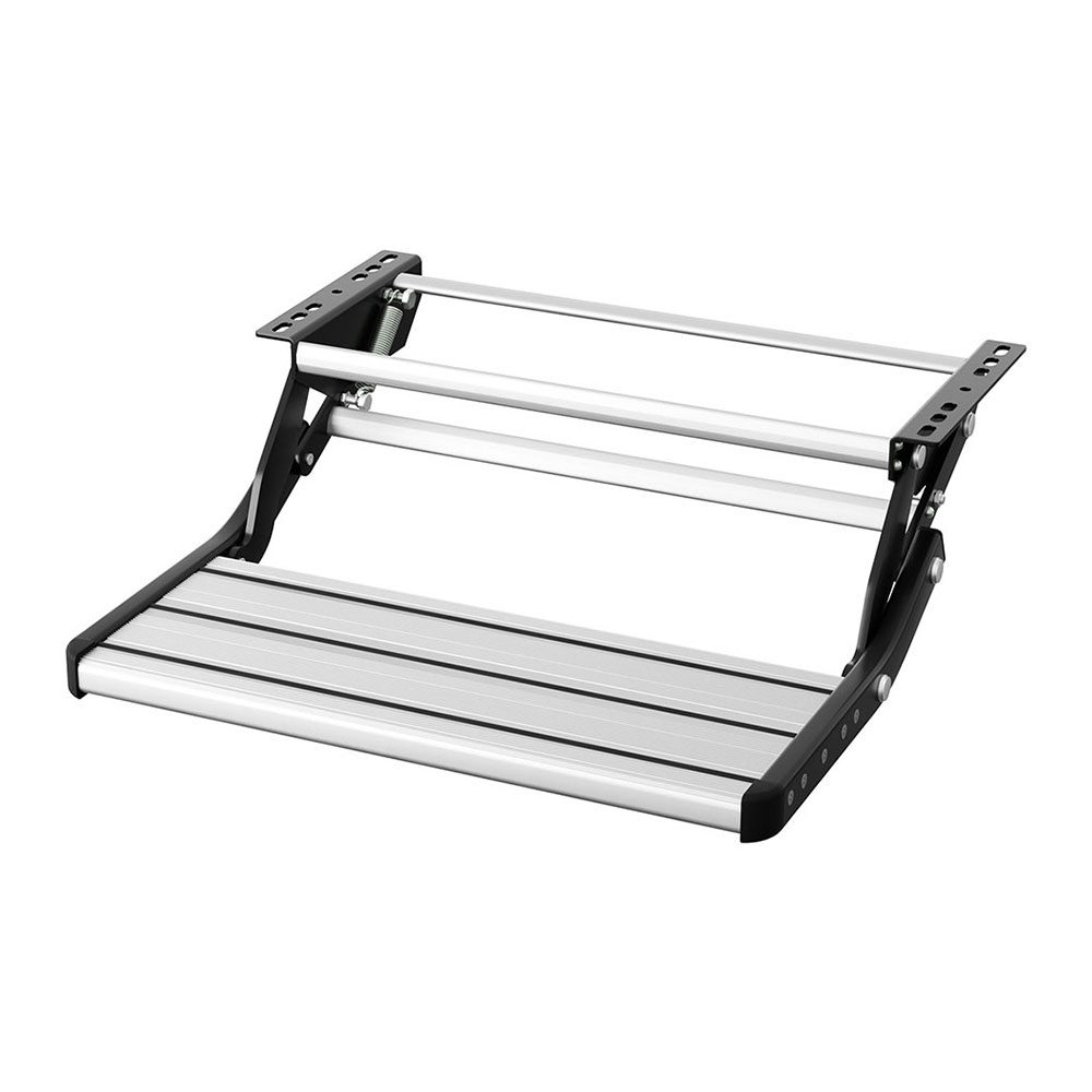 STEP-CV-1S-FOLD-SI-202512171944-00 Weisshorn Manual Pull Out Caravan Step Folding RV Entry Stair 200KG Capacity Non-Slip Aluminium - Image 1