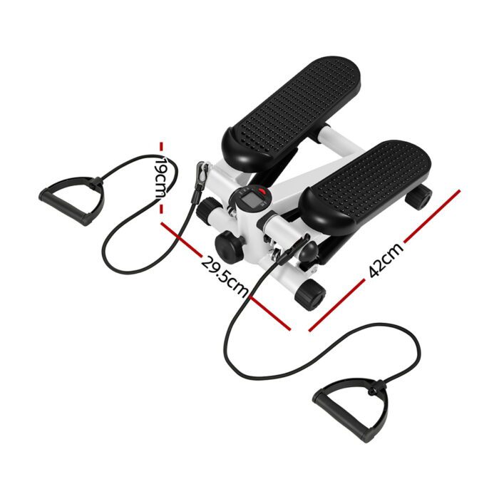 Everfit Mini Stepper with Resistance Rope Aerobic for Exercise Compact Home Workout White - Image 2