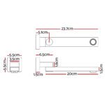 Cefito Bathroom Mixer Spout Wall Bath Tap Square Swivel Bathtub Chrome - Image 2