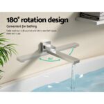 Cefito Bathroom Mixer Spout Wall Bath Tap Square Swivel Bathtub Chrome - Image 5