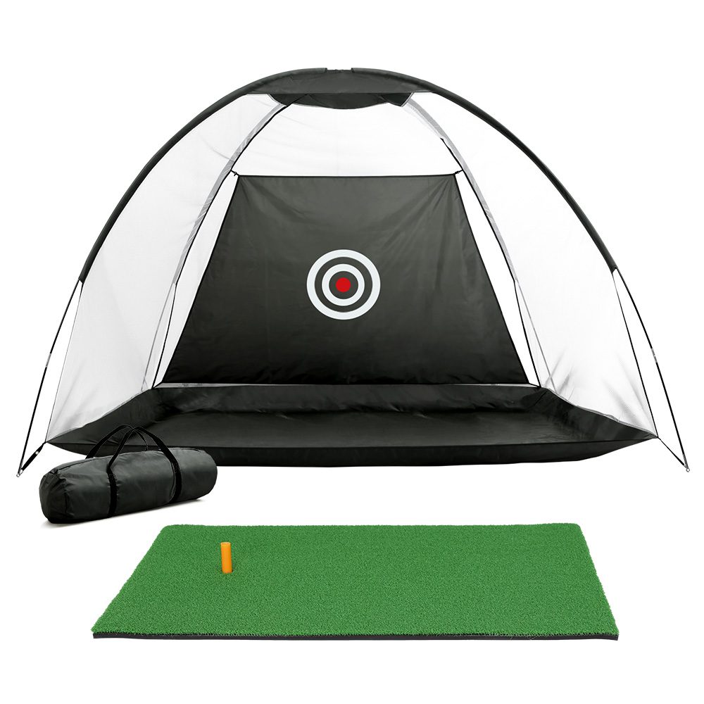 TENT-BK-GOLF-MAT-M-67973-00 Everfit 3M Golf Practice Net And Training Mat Set Driving Target Black - Image 1