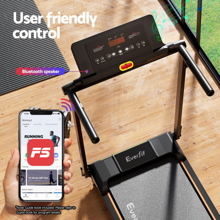 Everfit Treadmill Electric Walking Pad Foldable Incline for Home Office Gym Black - Image 6