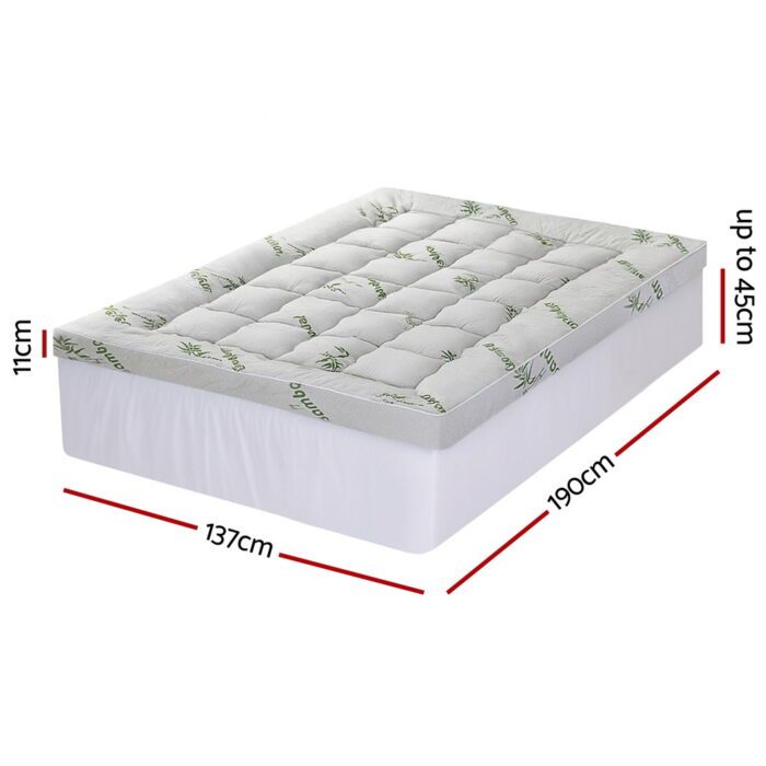 Giselle Mattress Topper 11cm Pillowtop toppers Bamboo Double - Image 3