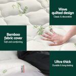 Giselle Bedding Mattress Topper Pillowtop Bamboo 7.5cm Single - Image 4