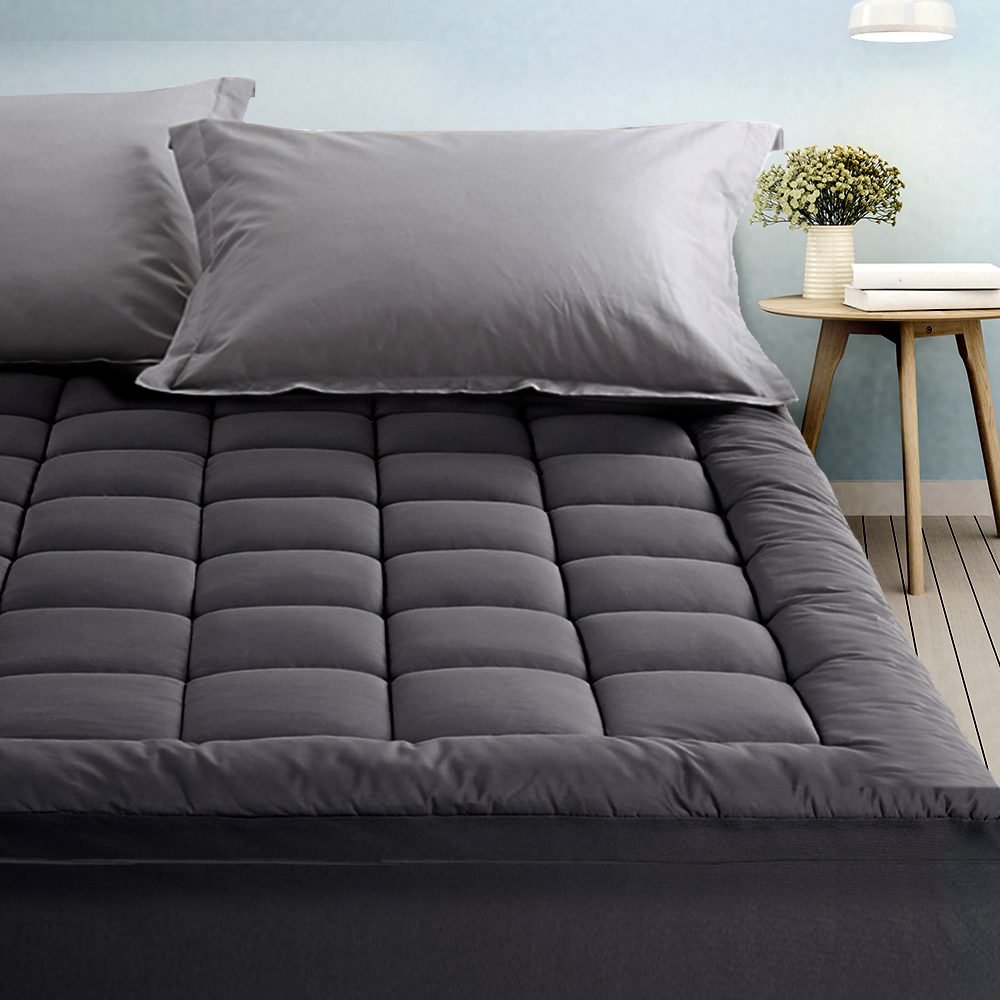 TOPPER-CHAR-K-202502281428-00 Giselle Bedding Mattress Topper Pillowtop Bamboo Charcoal King - Image 1