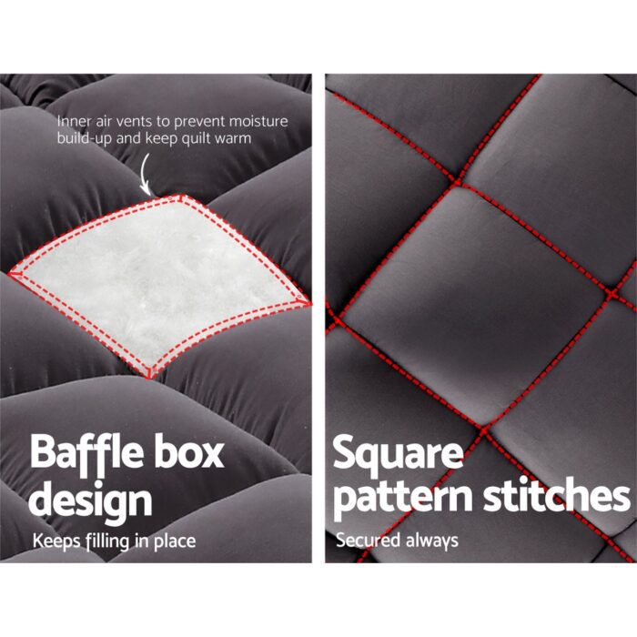 Giselle Bedding Mattress Topper Pillowtop Bamboo Charcoal Queen - Image 6