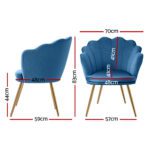 Artiss Armchair Velvet Blue Callista - Image 3