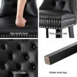 1 Set of 2 Artiss Dining Chairs Black Leather - Image 6