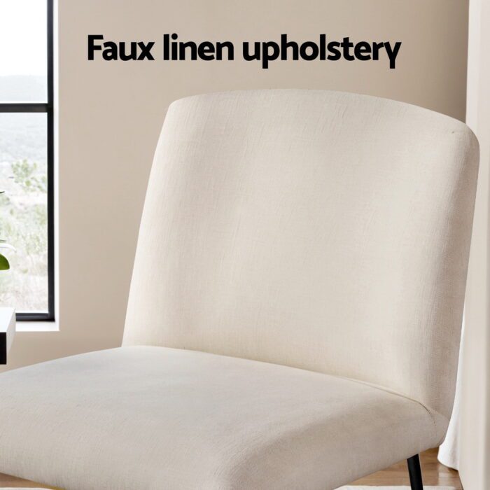 Artiss Accent Chair Armchair Cross Leg Beige - Image 5