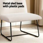 Artiss Accent Chair Armchair Cross Leg Beige - Image 6