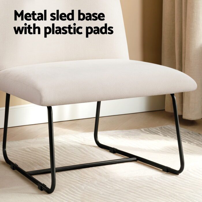 Artiss Accent Chair Armchair Cross Leg Beige - Image 6