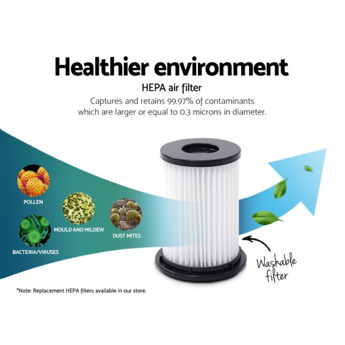 Devanti Stick Vacuum Cleaner Bagless Cordless 150W Purple - Image 5