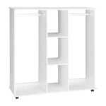 Oikiture Portable Double Wardrobe Open Clothes Rack