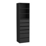 Oikiture Wardrobe Shelf Unit 3 Shelves 6 Drawers Black