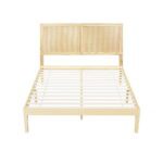 Artiss Bed Frame Queen Size with Rattan Headboard Wooden Bed Base BRUNO
