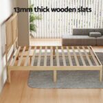 Artiss Bed Frame Queen Size with Rattan Headboard Wooden Bed Base BRUNO - Image 4