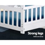 Artiss Bed Frame Wooden Kids House Frame White ROCK - Image 5