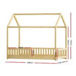 Artiss Bed Frame Wooden Kids House Frame Oak ROCK - Image 3