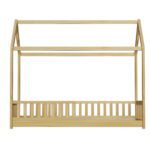 Artiss Bed Frame Wooden Kids House Frame Oak ROCK - Image 2