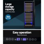 Devanti Wine Fridge Cooler Dual Zone 154 Bottles - Image 4