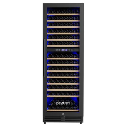 Devanti Wine Fridge Cooler Dual Zone 154 Bottles