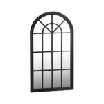 Oikiture Window Mirror Arched Wall Mirror 76x51cm Black