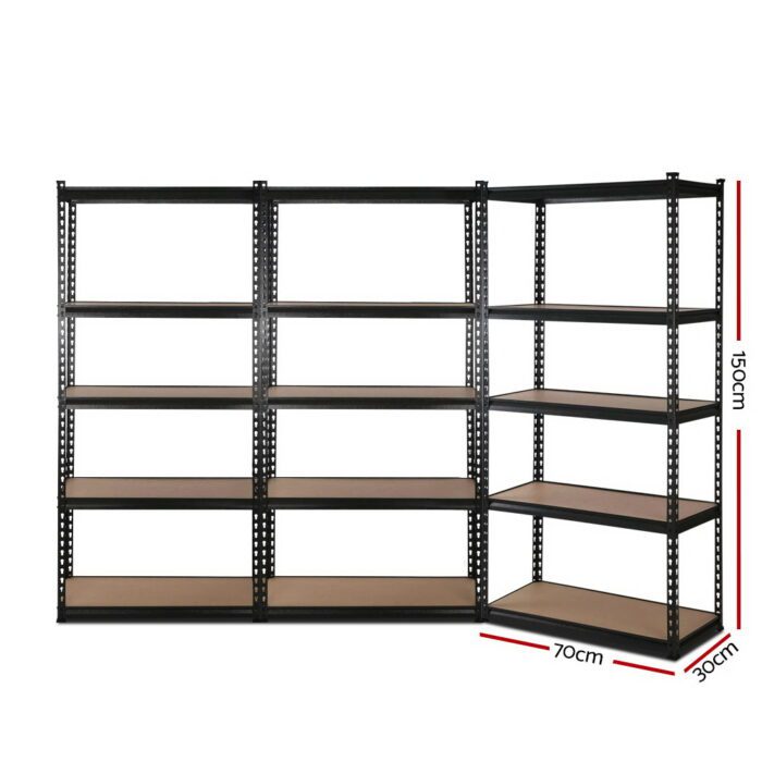 3x1.5M Warehouse Shelving Racking Storage Garage Steel Metal Shelves Rack - Image 2
