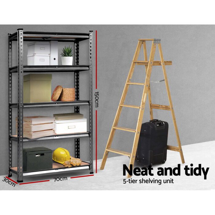 Giantz 1.5M Garage Shelving Warehouse Rack Pallet Racking Storage Shelf Charcoal - Image 2