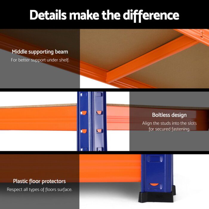 3 x 1.8M Giantz Garage Shelving Warehouse Rack - Image 6
