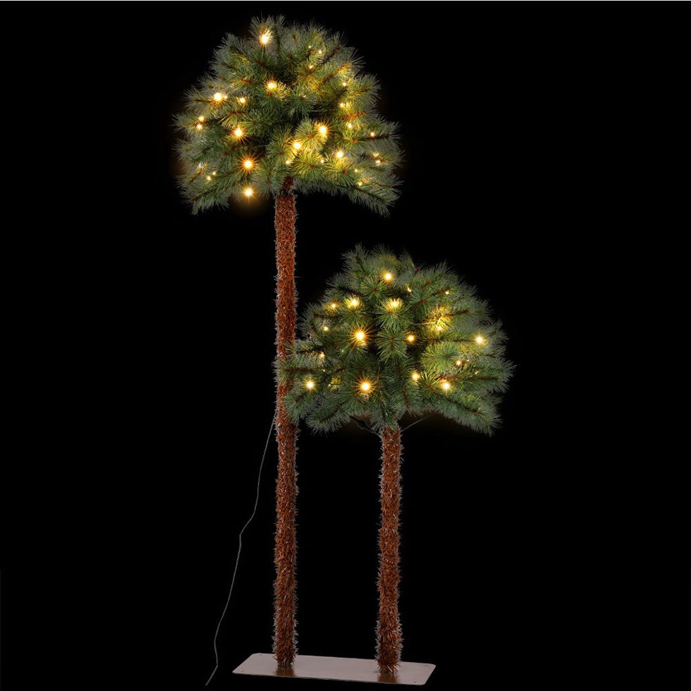 XM-TR-PALM-5FT-LED-202509291539-00 Jingle Jollys Christmas Tree 1.5+1m LED Xmas Palm Tree Party Decorations 2 in 1 - Image 1