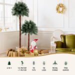 Jingle Jollys Christmas Tree 1.5+1m LED Xmas Palm Tree Party Decorations 2 in 1 - Image 4